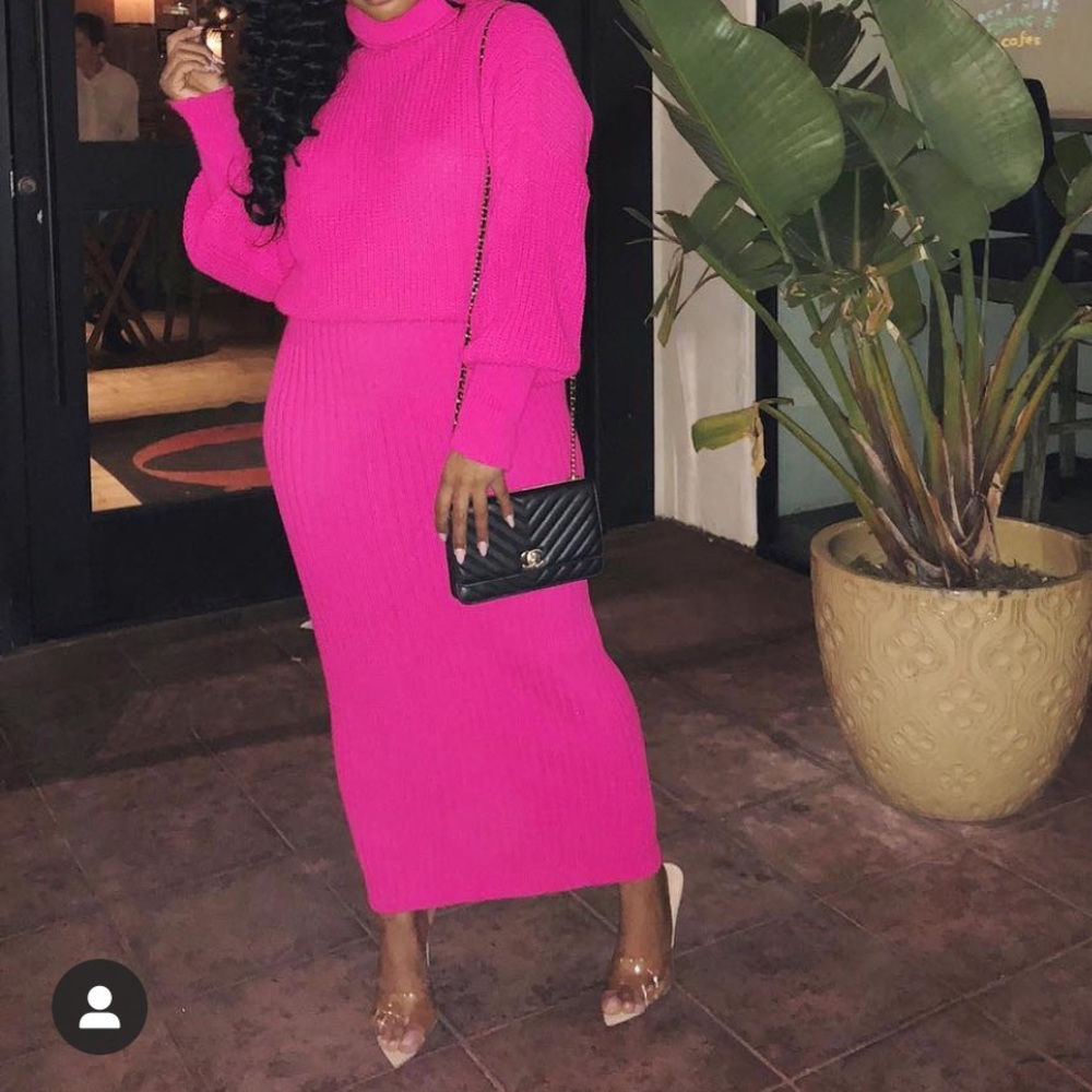 Hot pink co-ord knit jumper set